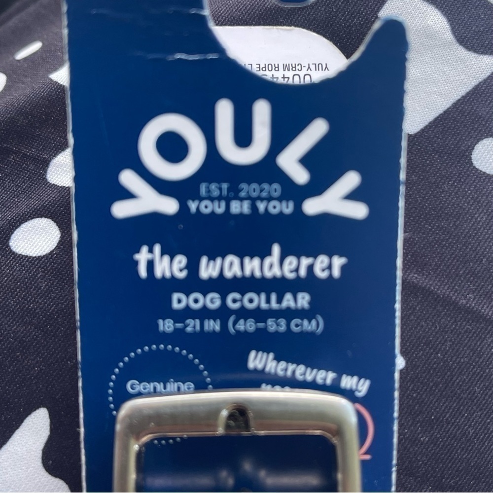 NWT Youly Vegan Leather & Rope Dog Collar Size Large 18-21” Ivory & Mult… - Picture 6 of 6